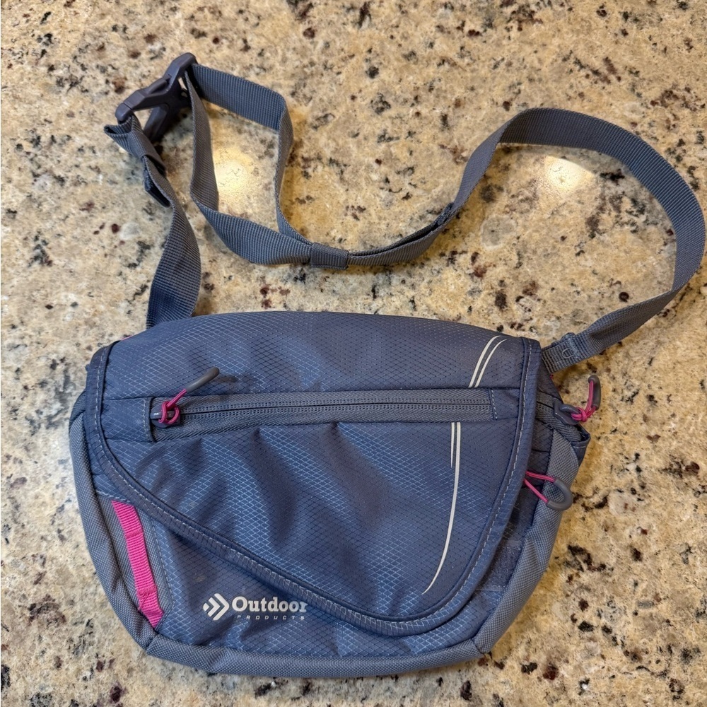 Outdoor Products Gray and Pink Crossbody Bag